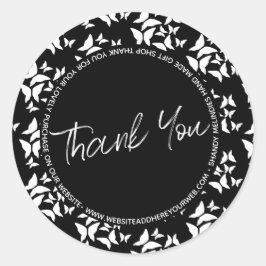 Adesivo Butterflies Script Business Obrigado