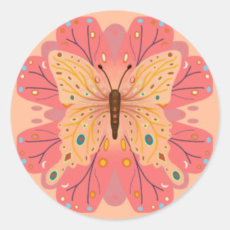 Adesivo Butterfly Birthday Peach and Pink