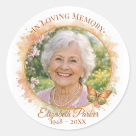 Adesivo Butterfly Celebration of Life Memorial Favor