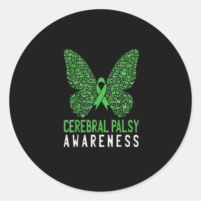 Adesivo Butterfly Cerebral Palsy Awareness Green Ribbon (Frente)