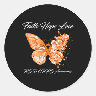 Adesivo Butterfly Faith Hope ama Rsd Crps Consciência 1