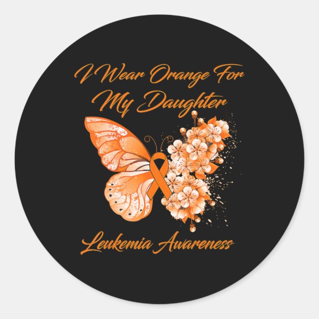 Adesivo Butterfly I Wear Orange For My Daughter Leukemia A (Frente)