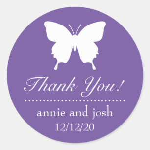 Adesivo Butterfly Obrigado Labels (Plum Purple)