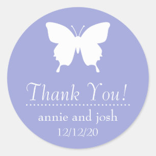 Adesivo Butterfly Obrigado Labels (Violet Purple)