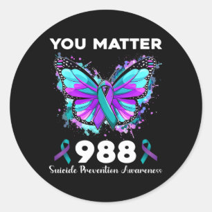 Adesivo Butterfly Problem 988 Suicida Prevention Aware