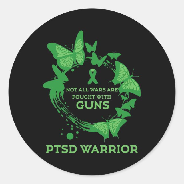 Adesivo Butterfly Ptsd Cite Depression Prevention USA Army (Frente)