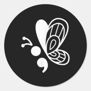 Adesivo Butterfly Semicolon Mental Health Awarness