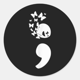Adesivo Butterfly Semicolon Você Consciência Mental
