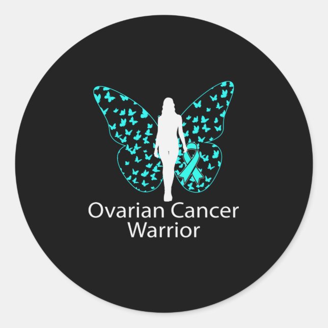 Adesivo Butterfly Teal Ribbon Ovarian Cancer Awareness (Frente)
