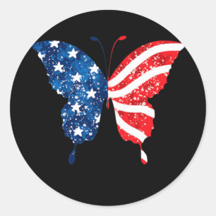 Adesivo Butterfly USA Flag Patriotic Proud 4th Of July