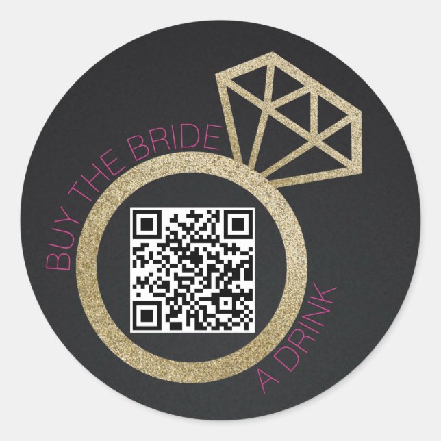 Adesivo Buy the Bachelorette a Drink QR Code, Hens Party (Frente)