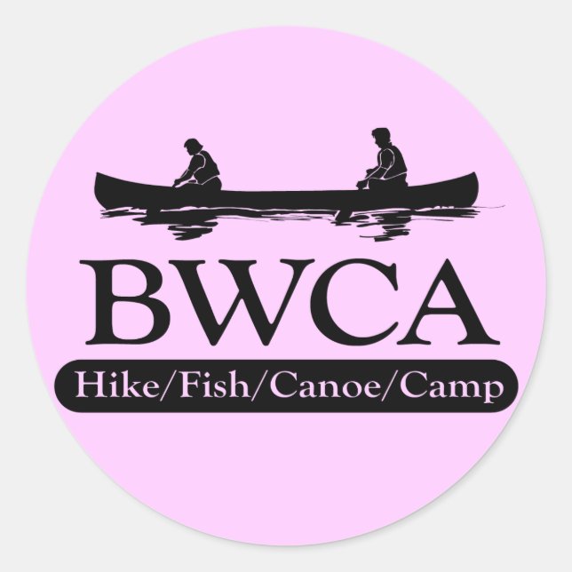 Adesivo BWCA / Campo de canoa de peixe de Hike (Frente)