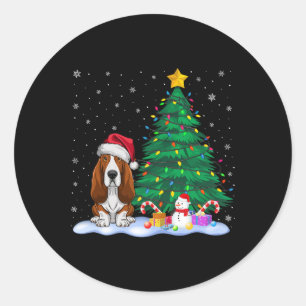Adesivo Bybet Hound Dog Xmas Tree Lights Reindeer Hat Chri