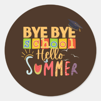 Adesivo Bye Bye School Hello Summer, Professor Engraçado