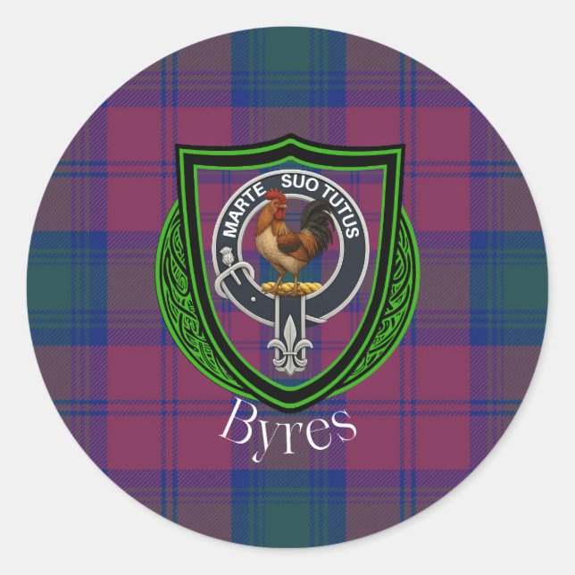 Adesivo Byres Scottish Clan Tartan & Crest (Frente)