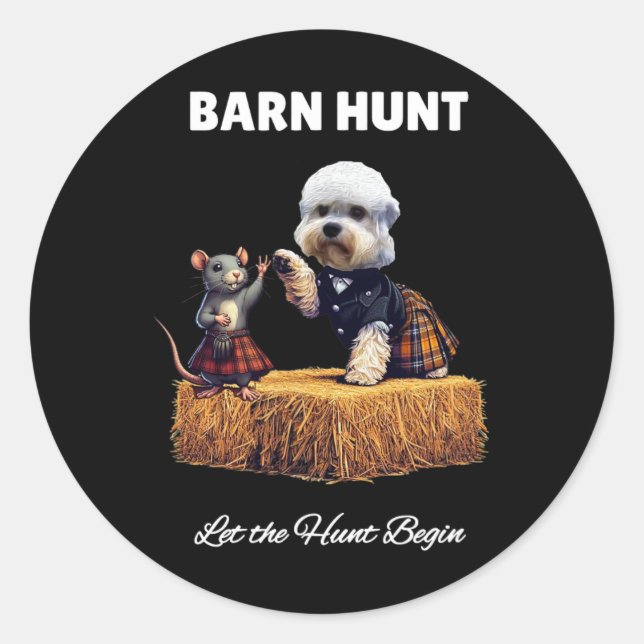 Adesivo Byrn Hunt Lover - Rato Cute E Cachorro Dinmont Din (Frente)