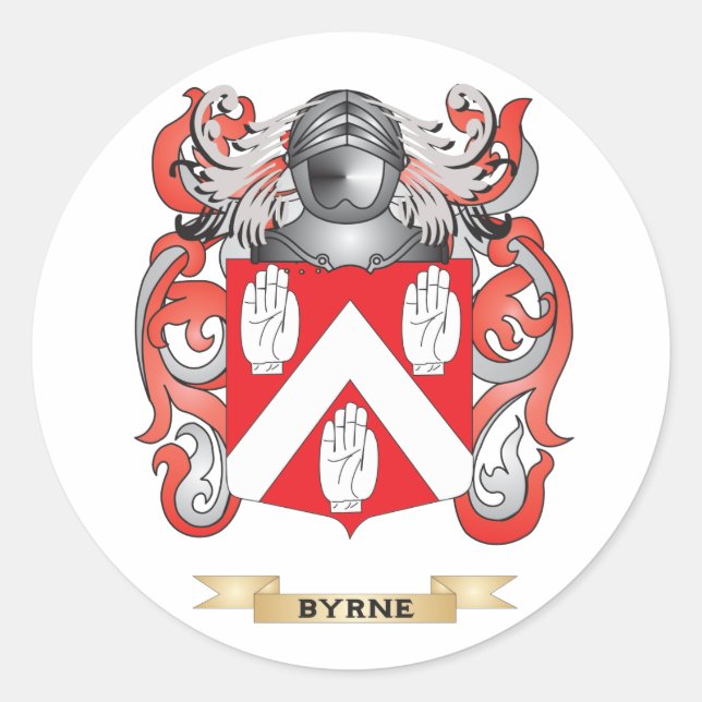 Adesivo Byrne Casaco de Braços (Crest Familiar) (Frente)