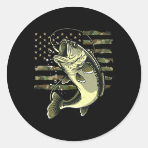 Adesivo Byss Peixe Pescaria EUA Bandeira Americana Camufla
