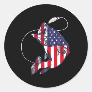Adesivo Byss Pesca Peixe Bandeira Americana Patriótica Qua