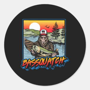 Adesivo Byssquatch! Divertido Byss Pesca Sasquatch Retro 8