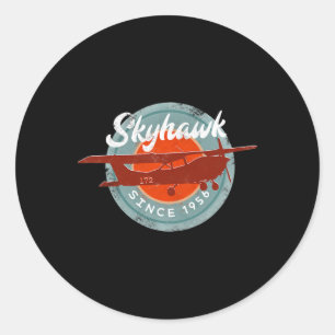 Adesivo C172 Skyhawk Avião Antigo Retro Piloto Voador Pres