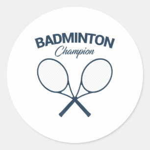 Adesivo C Campeão de Badminton I Raquete I Peteca I Badmin