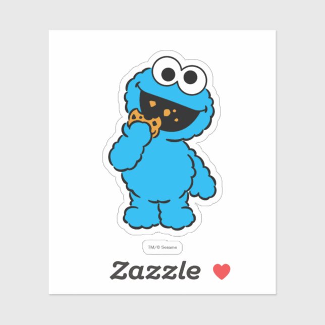 Adesivo C é para Cookie Monster | Adicione seu nome (Folha)