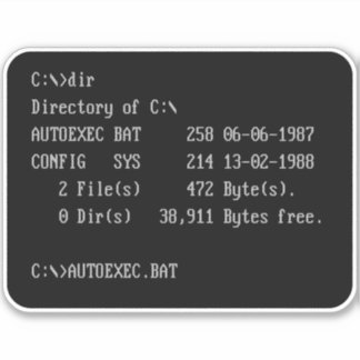 Adesivo C:\> Linha de comando de prompt do DOS