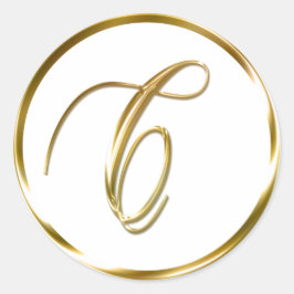 Adesivo C Monograma Faux Envelope Dourado Ou Favor Selo