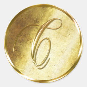 Adesivo C Monograma Faux Vinhetas Douradas