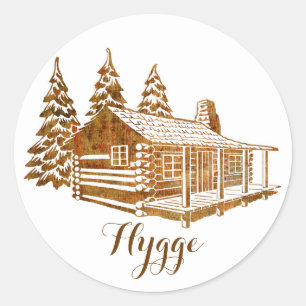 Adesivo Cabana rústica de madeira Cosy - Hygge ou seu