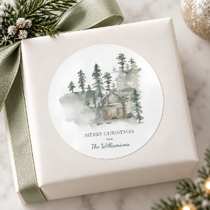 Adesivo Cabana Rústica Floresta Verde Natal Personalizado