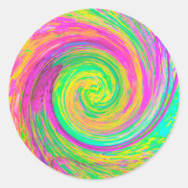 Adesivo Cabeça Abstrato púrpura e espiral líquida amarela