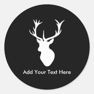 Adesivo Cabeça branca do veado com Antlers