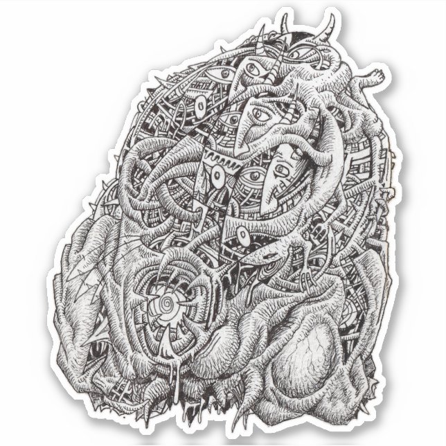 Adesivo Cabeça cosmográfica, por Brian Benson Vinyl Sticke (Frente)