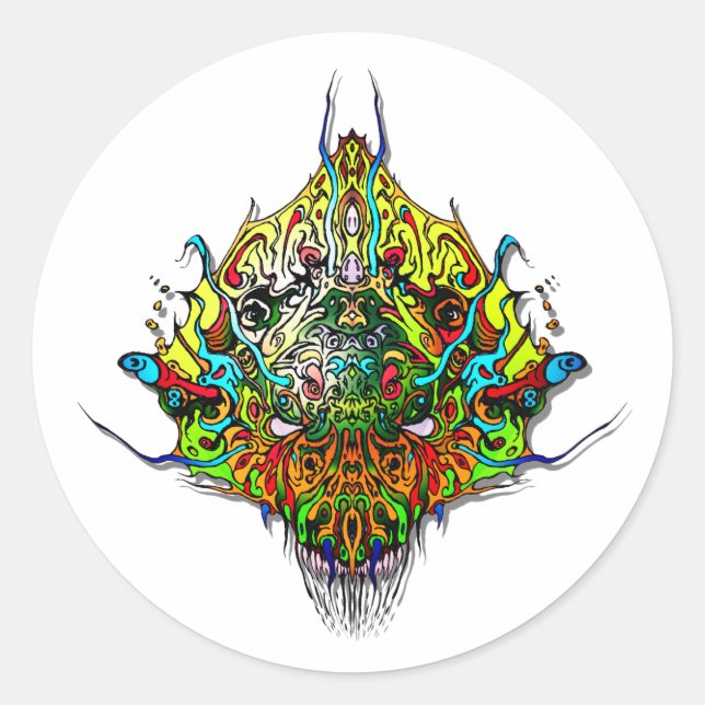 Adesivo Cabeça de alienígena - amarelo (Frente)