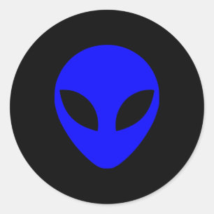 Adesivo Cabeça de Alienígena azul