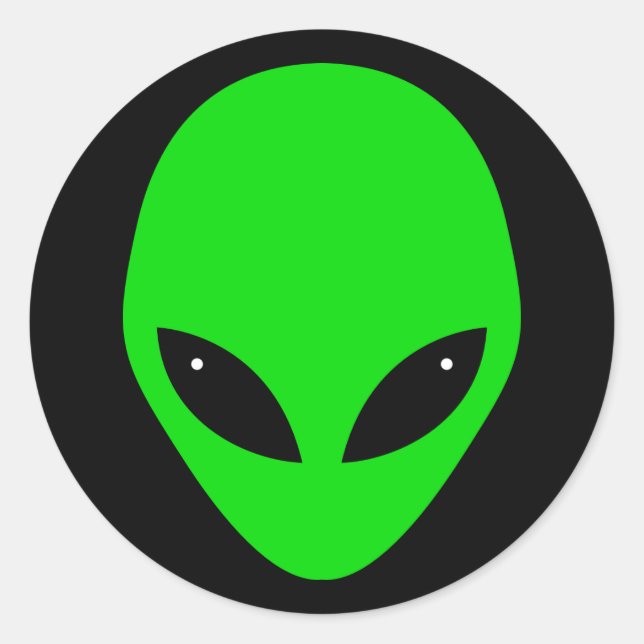 Adesivo Cabeça de Alienígena Verde (Frente)