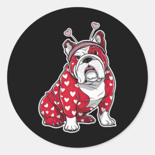 Adesivo Cabeça de Cachorro Bulldog Dia dos Namorados Xadre