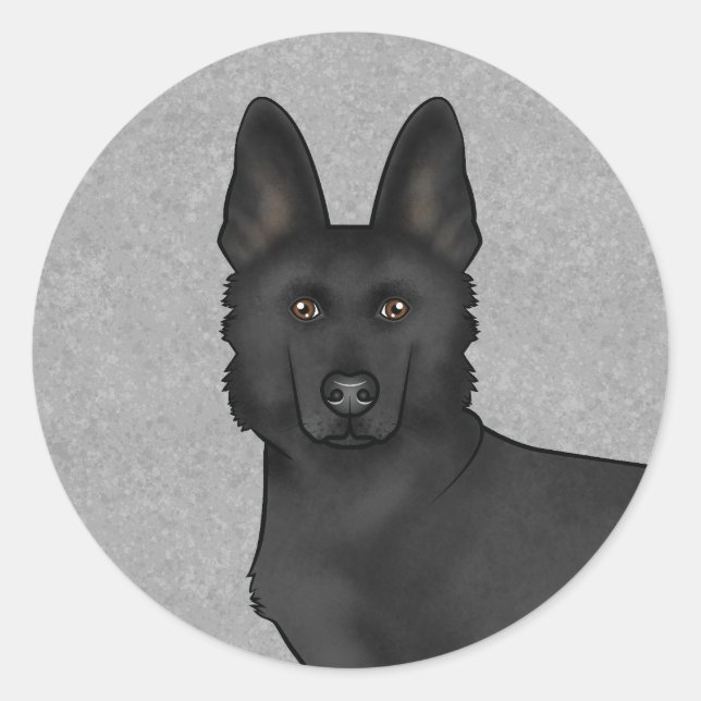 Adesivo Cabeça de cachorro de desenho animado Pastor Alemã (Frente)