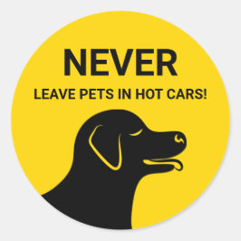 Adesivo Cabeça De Cachorro - Nunca Deixar Os Animais Em Ca