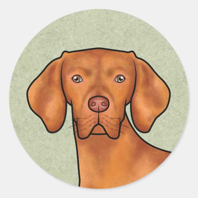 Adesivo Cabeça de Cachorro Pointer Cartoon Vizsla Húngaro  (Frente)