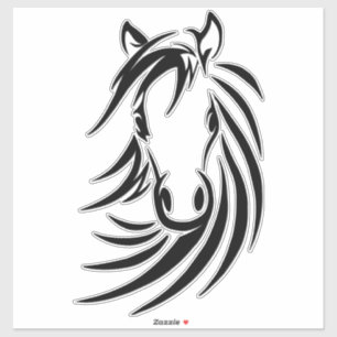 Adesivo Cabeça de Cavalo Preto