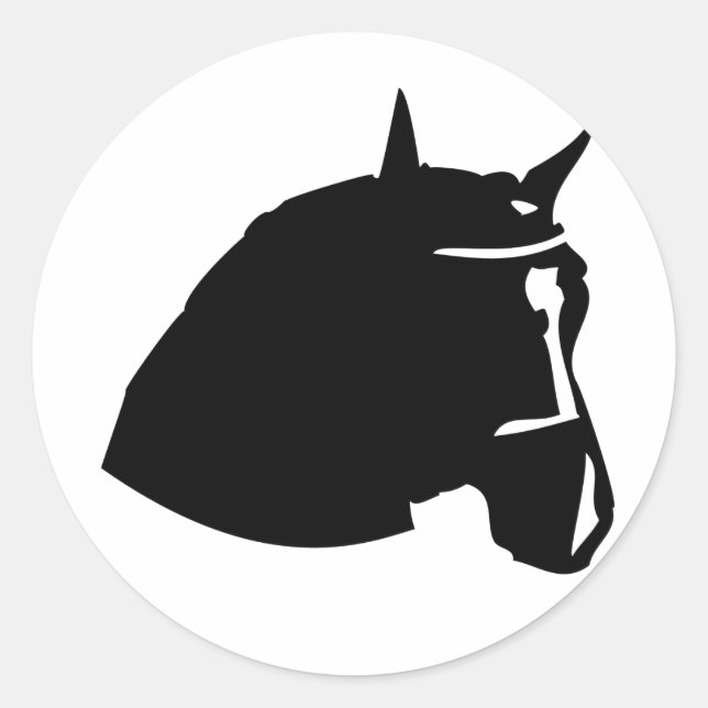 Adesivo cabeça de cavalo preto (Frente)