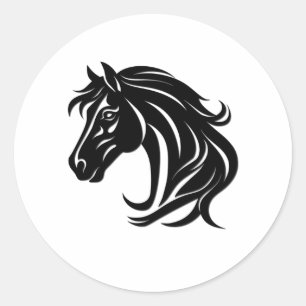 Adesivo Cabeça de Cavalo Preto Magnífico