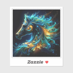 Adesivo Cabeça De Cavalo Vibrante Com Efeitos De Movimento