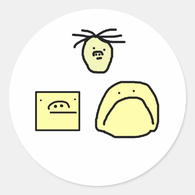 Adesivo cabeça de desenho animado (Frente)