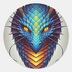 Adesivo Cabeça de Dragão Azul