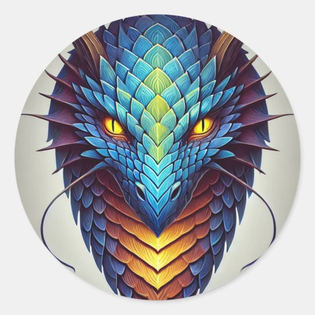 Adesivo Cabeça de Dragão Azul (Frente)