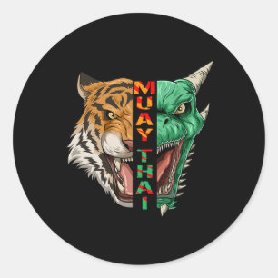 Adesivo Cabeça de Dragão e Tigre - Presente de Muay Thai e
